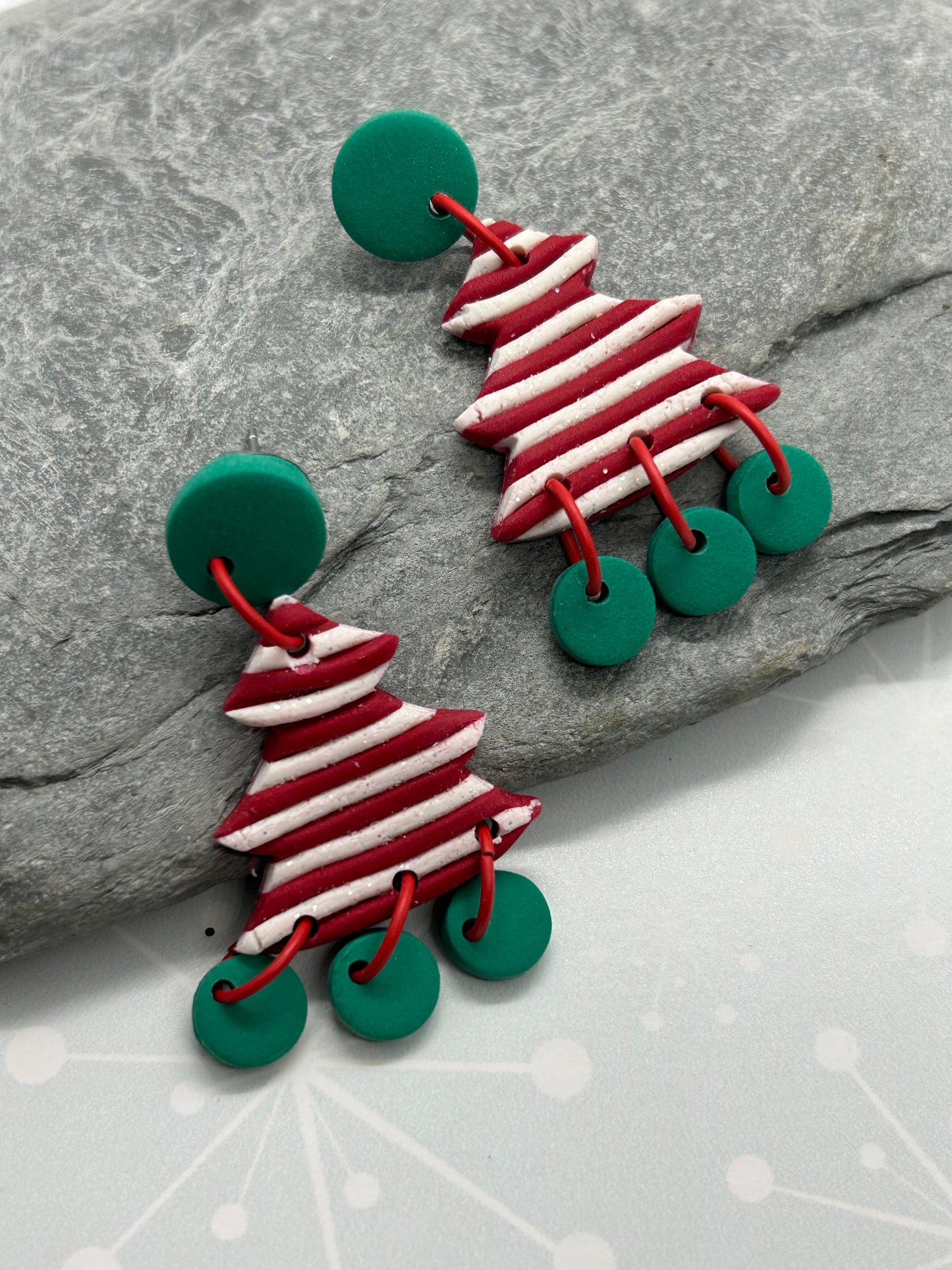 Christmas stripe earrings - The Argentum Design Co