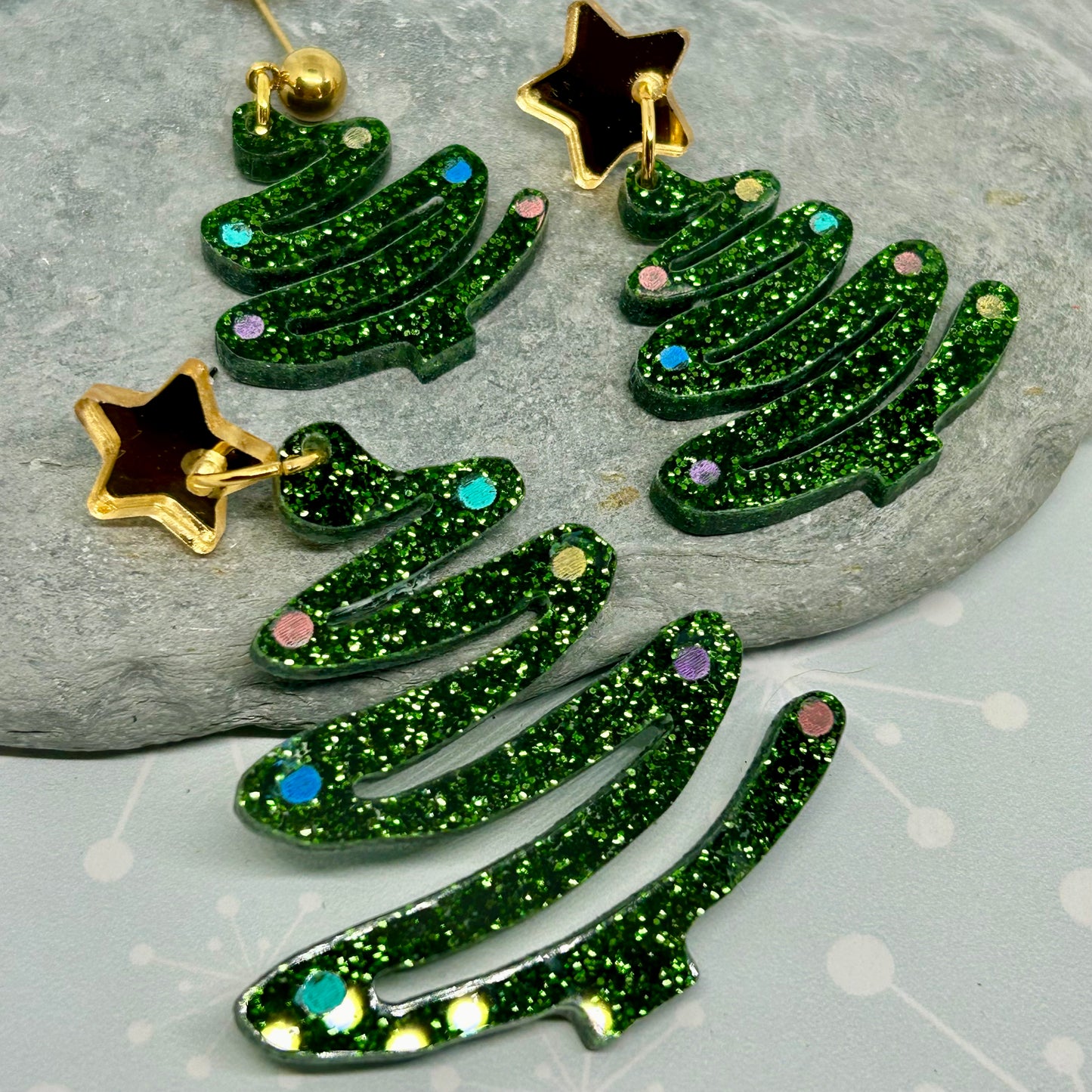 Christmas tree Acrylic Earrings - The Argentum Design Co