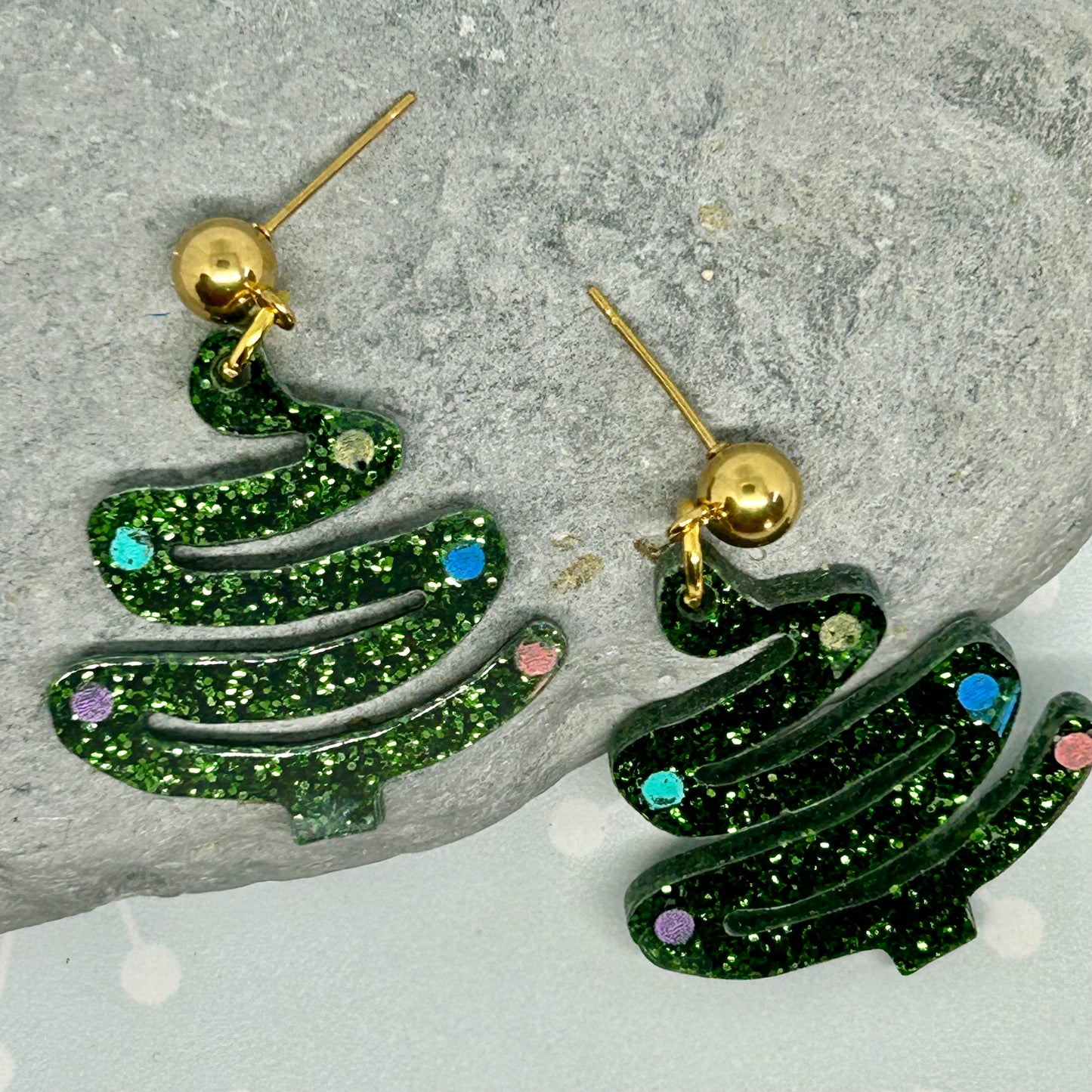 Christmas tree Acrylic Earrings - The Argentum Design Co
