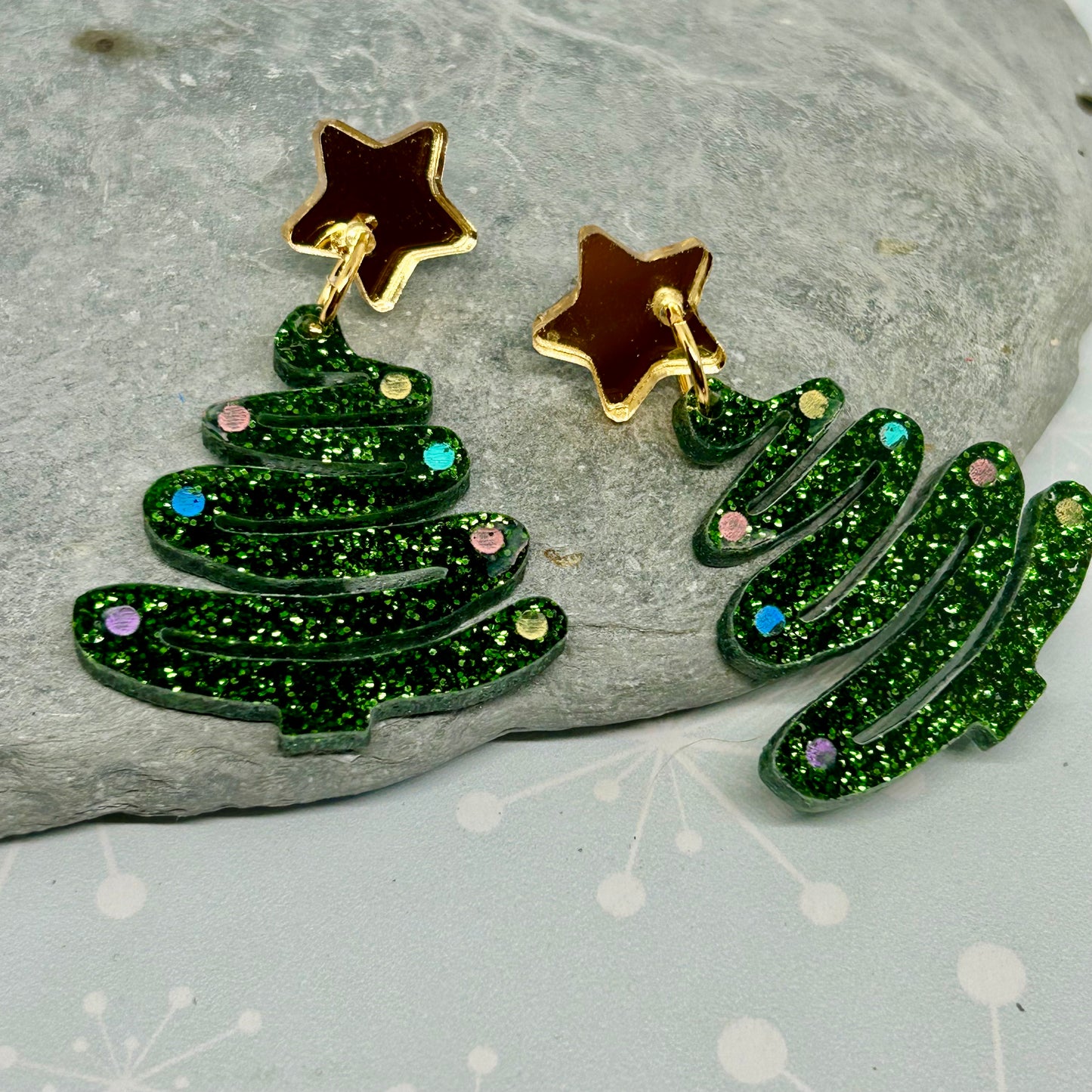 Christmas tree Acrylic Earrings - The Argentum Design Co