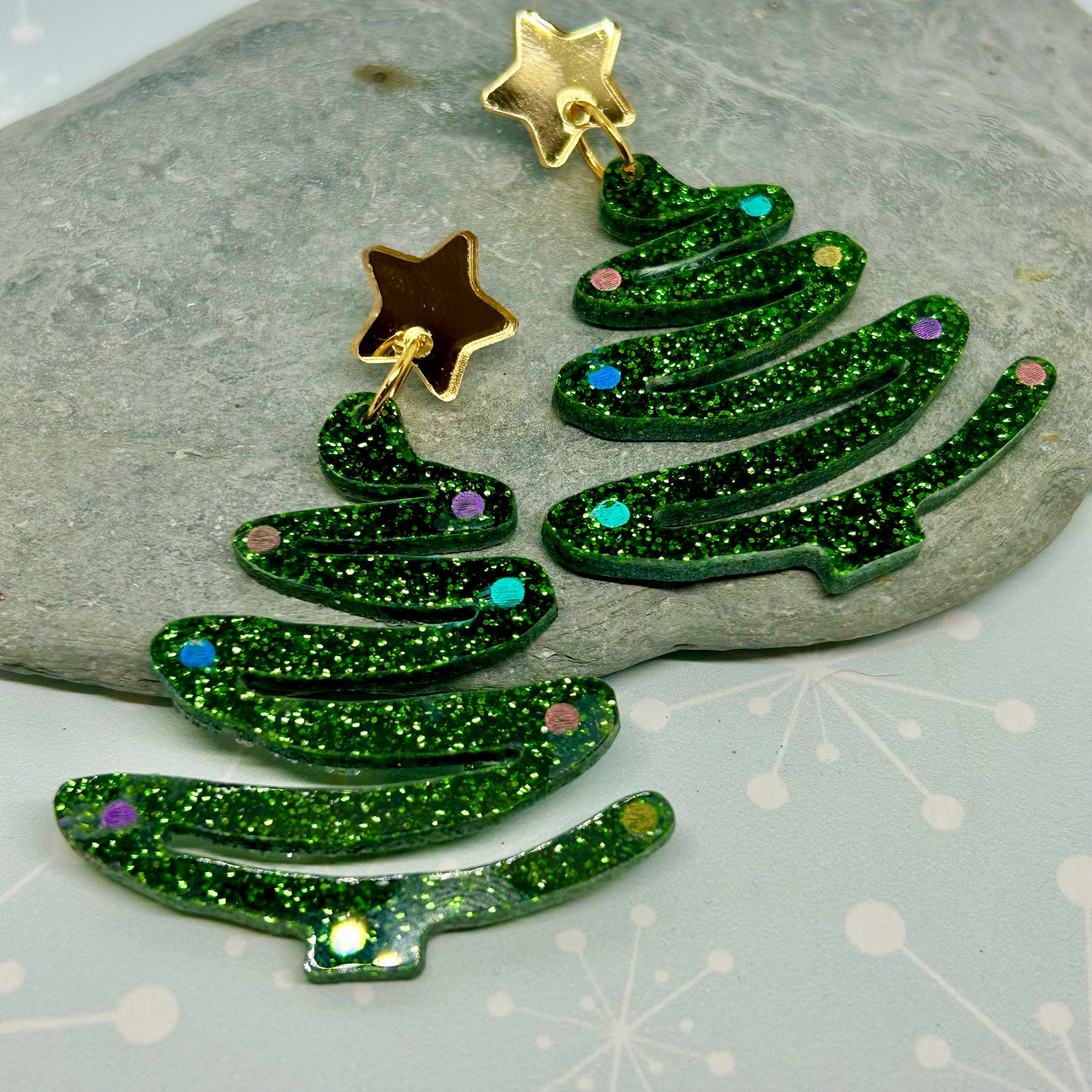 Christmas tree Acrylic Earrings - The Argentum Design Co
