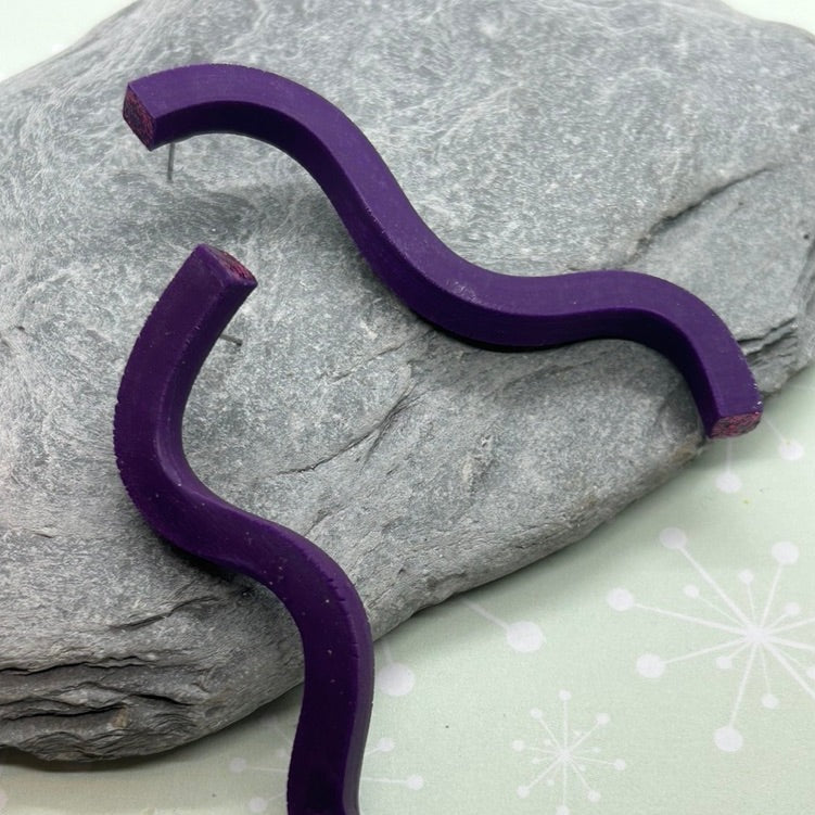 Long Wiggle Ear Studs - The Argentum Design Co