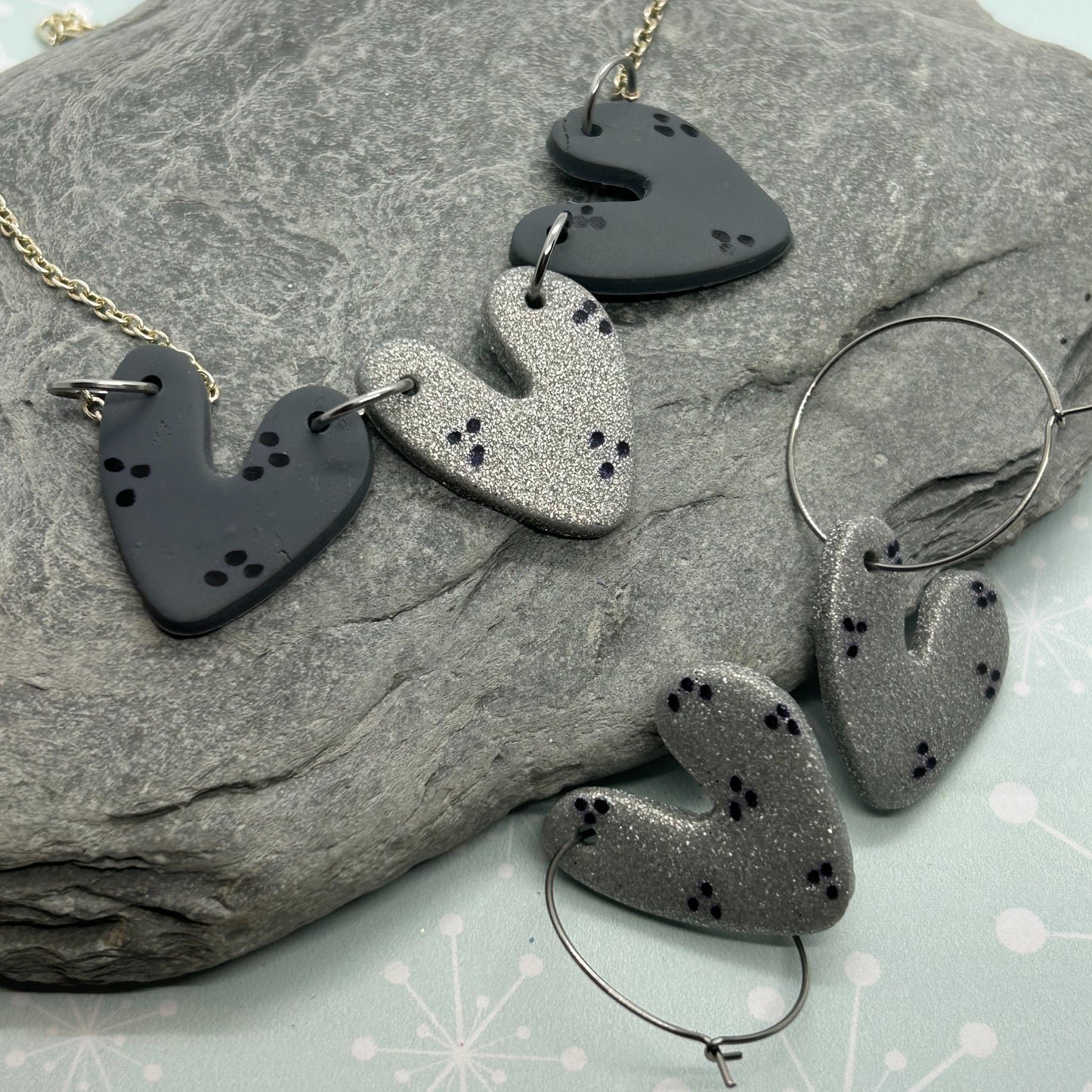 Love heart hoops and necklace gift set - The Argentum Design Co