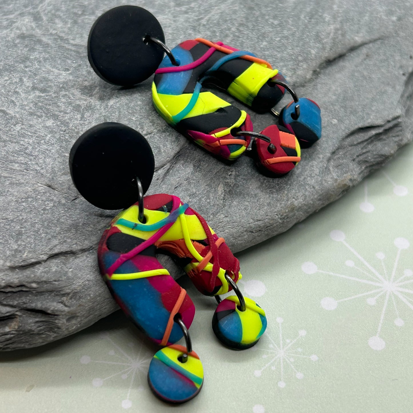 Neon Scribble Earrings - The Argentum Design Co