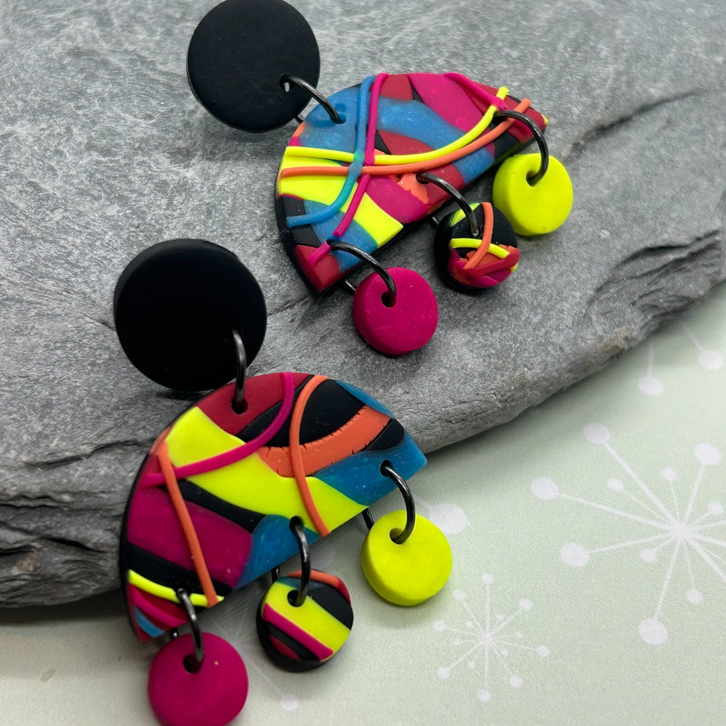 Neon Scribble Earrings - The Argentum Design Co