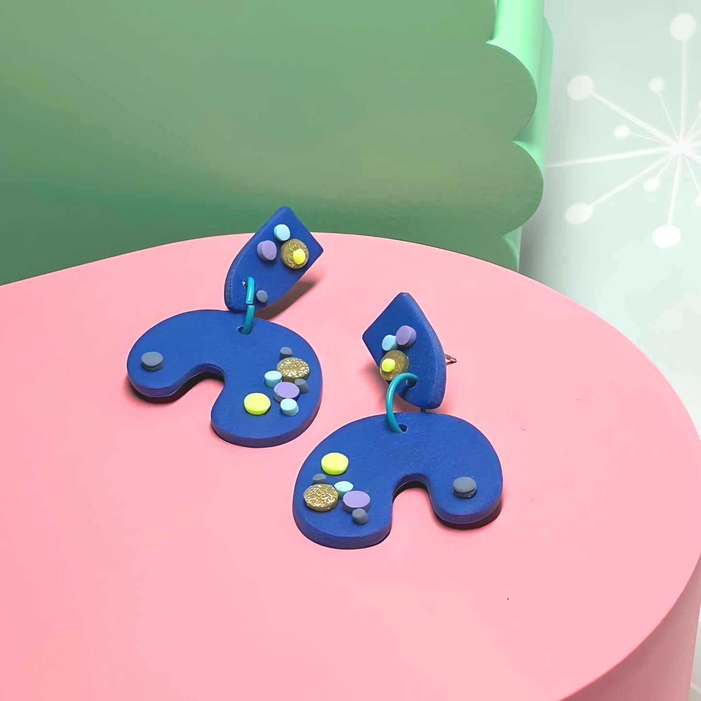 Vi - Clay spotty 3d earrings - The Argentum Design Co