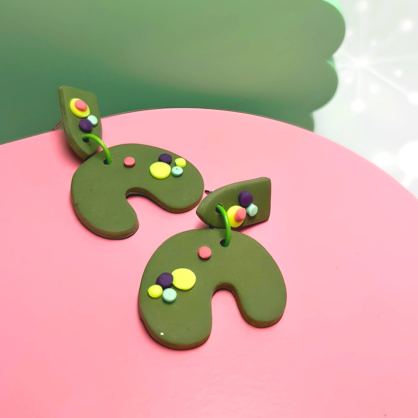 Vi - Clay spotty 3d earrings - The Argentum Design Co