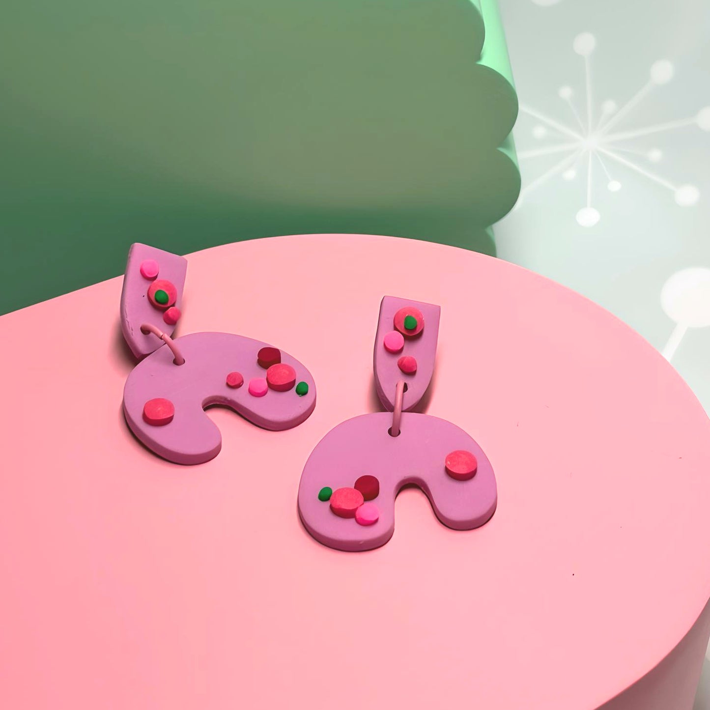 Vi - Clay spotty 3d earrings - The Argentum Design Co