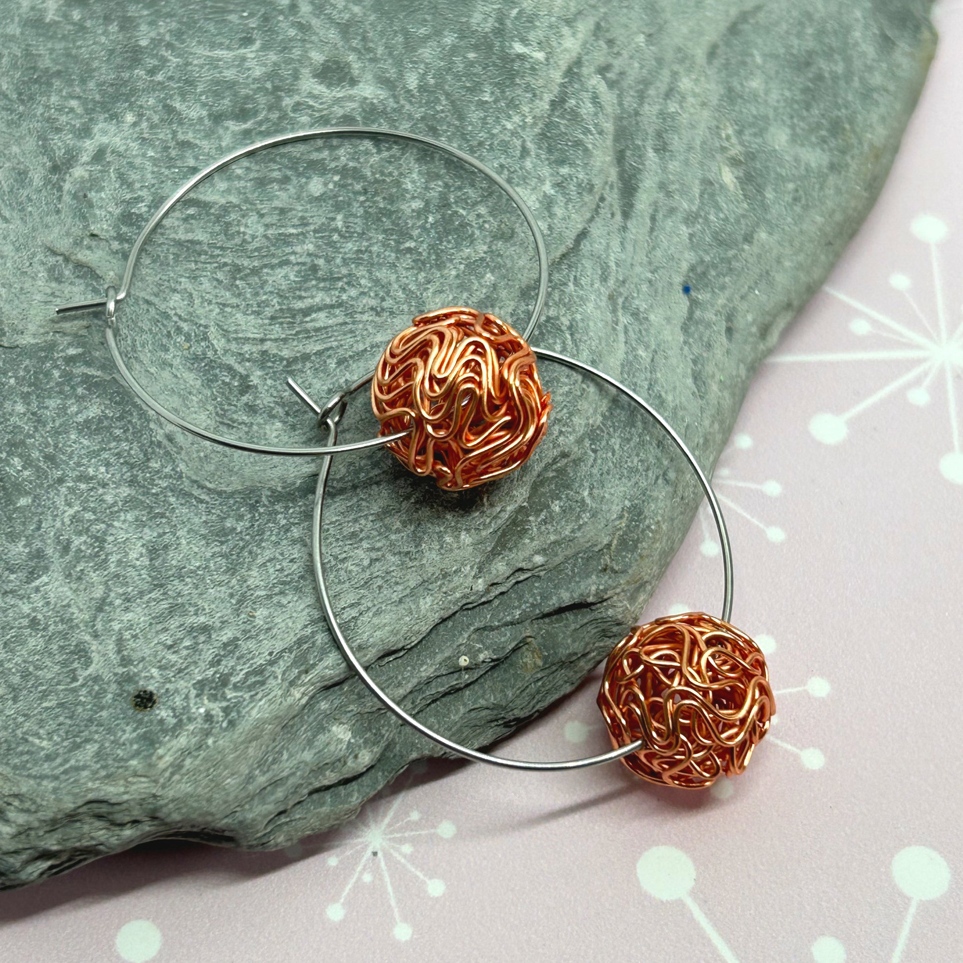 You're winding me up - ball hoop earrings - The Argentum Design Co