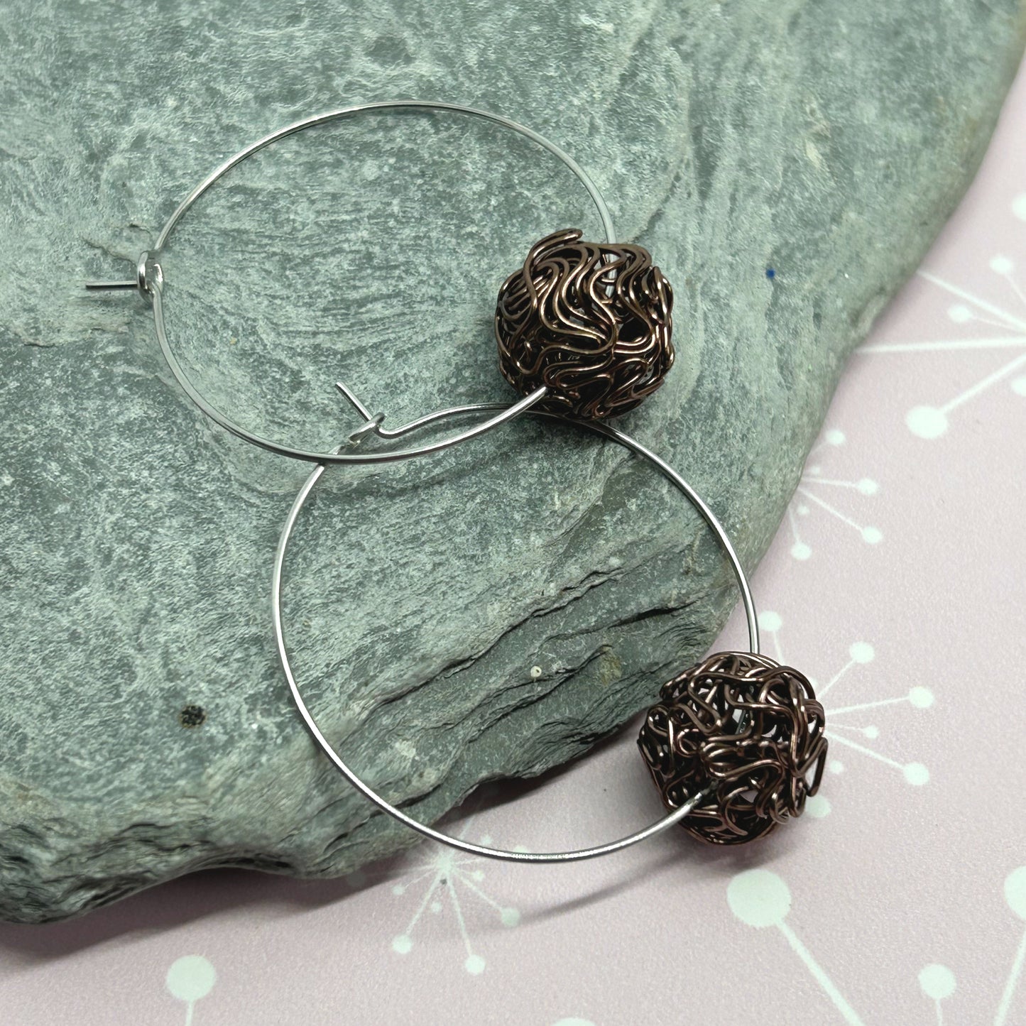 You're winding me up - ball hoop earrings - The Argentum Design Co