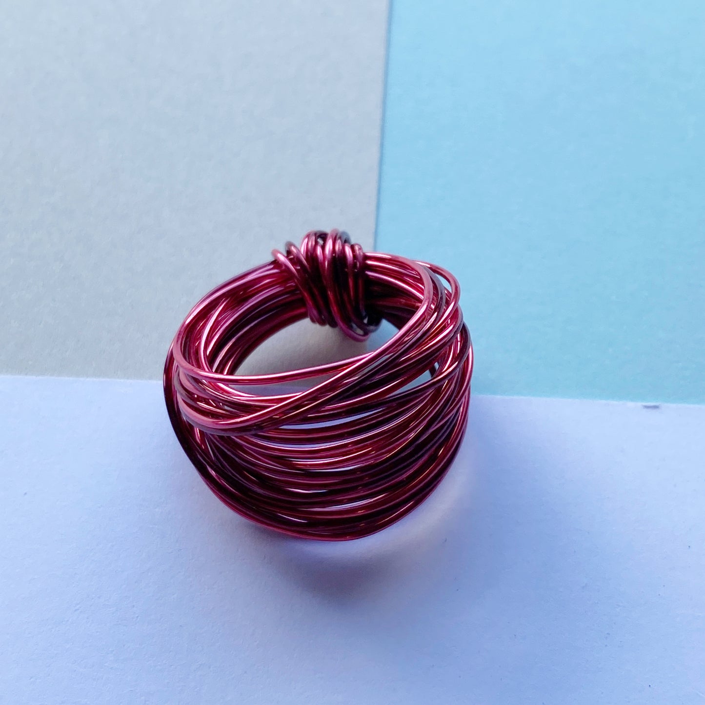 Wire Wrap Rings - reds/purple/pink - Medium - The Argentum Design Co