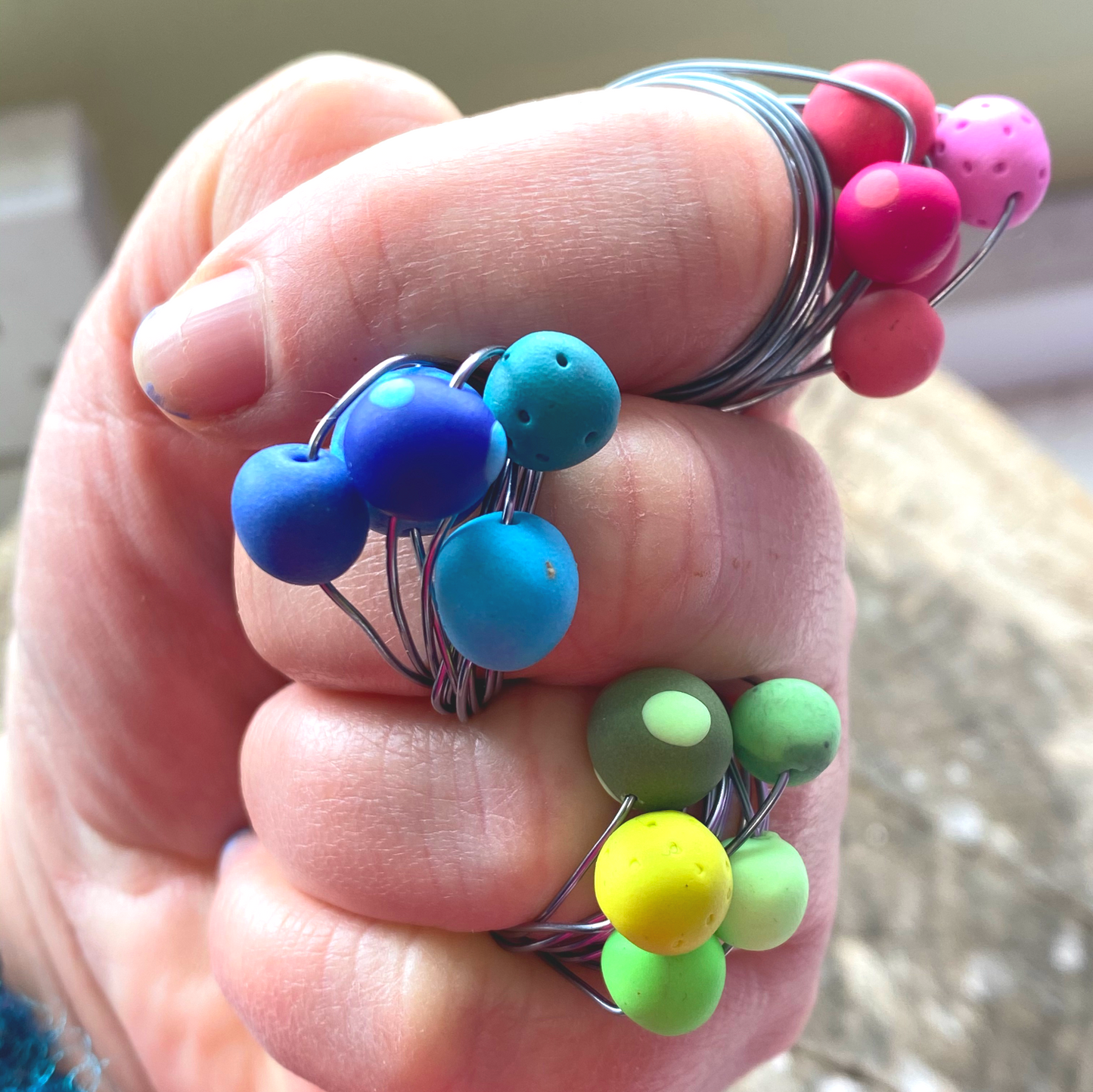 Wire ball rings - The Argentum Design Co