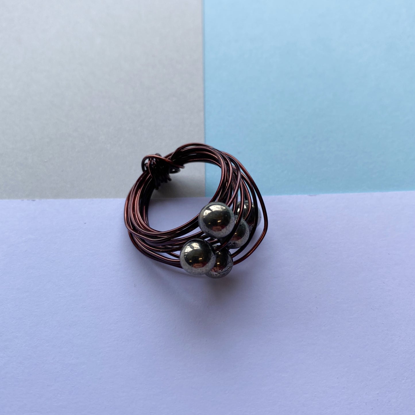 Wire Wrap Rings - silver/neutrals - medium (n-p) - The Argentum Design Co