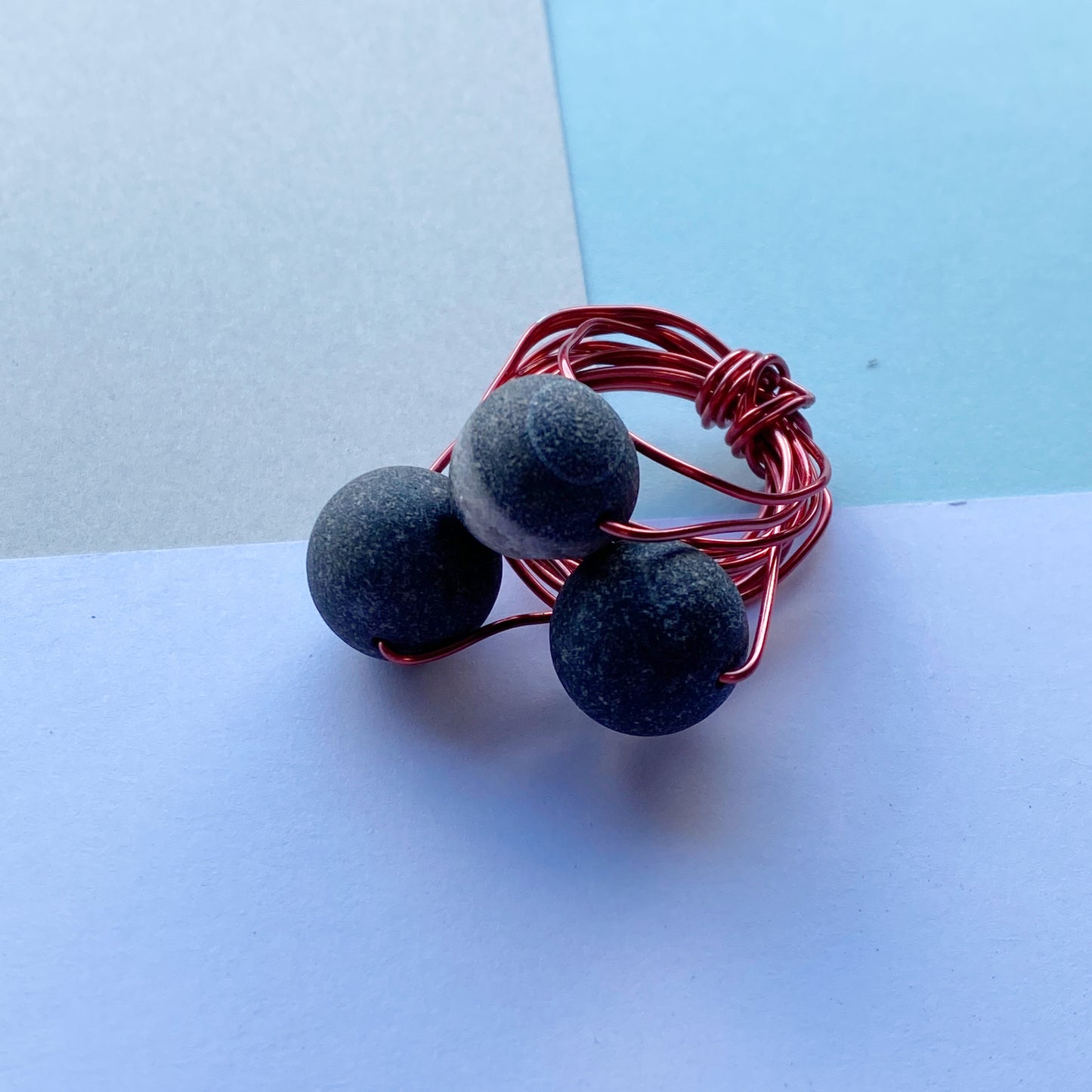 Wire Wrap Rings - Red/purple/pink - Large - The Argentum Design Co