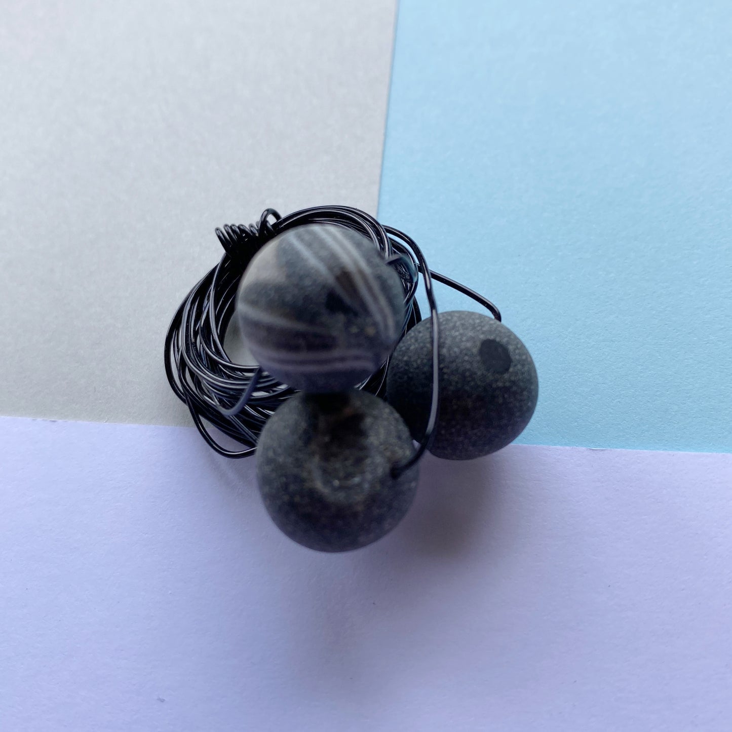 Wire Wrap Rings - silver/neutrals - medium (n-p) - The Argentum Design Co
