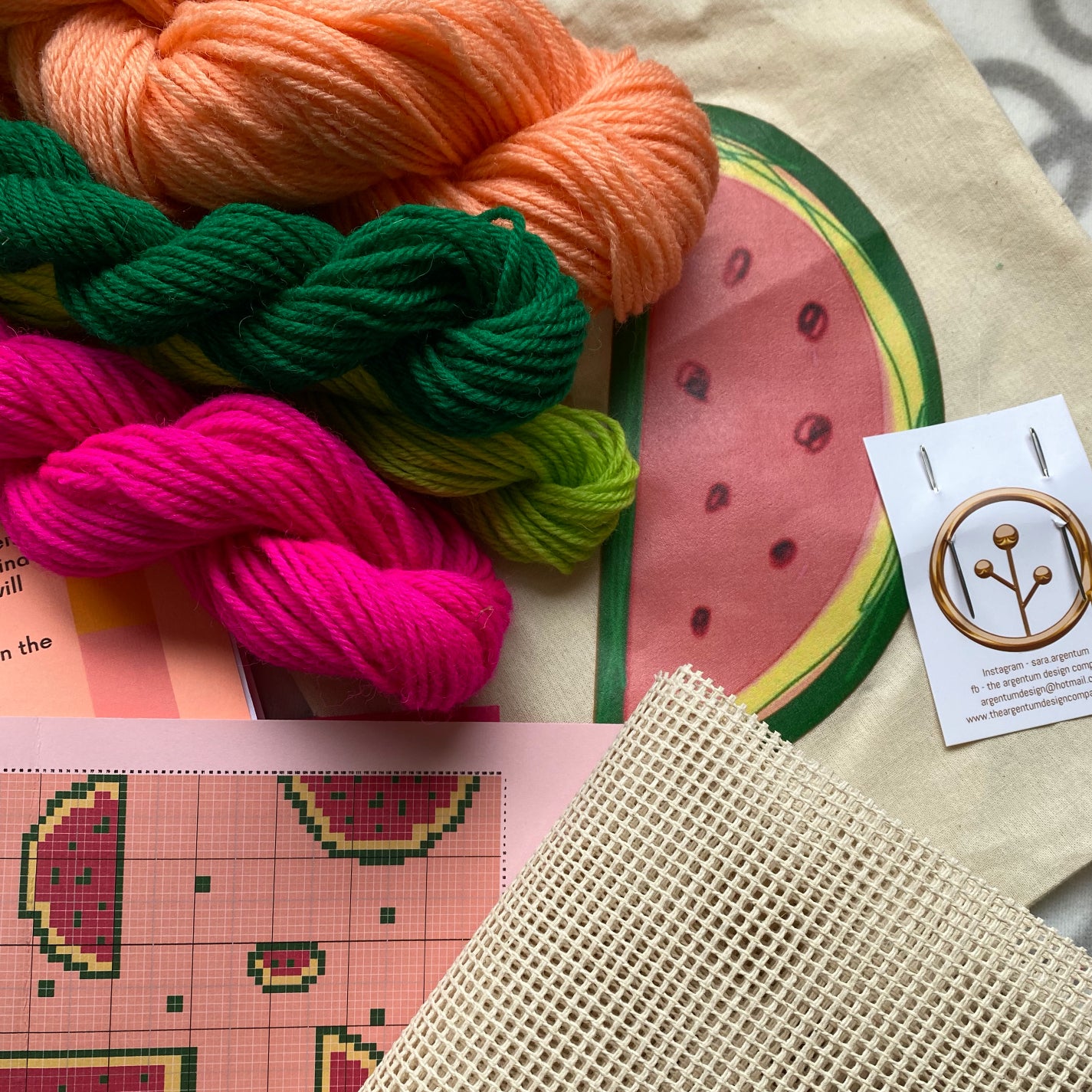 Stitch Kits - Tapestry banana or watermelon cross stitch kits - The Argentum Design Co