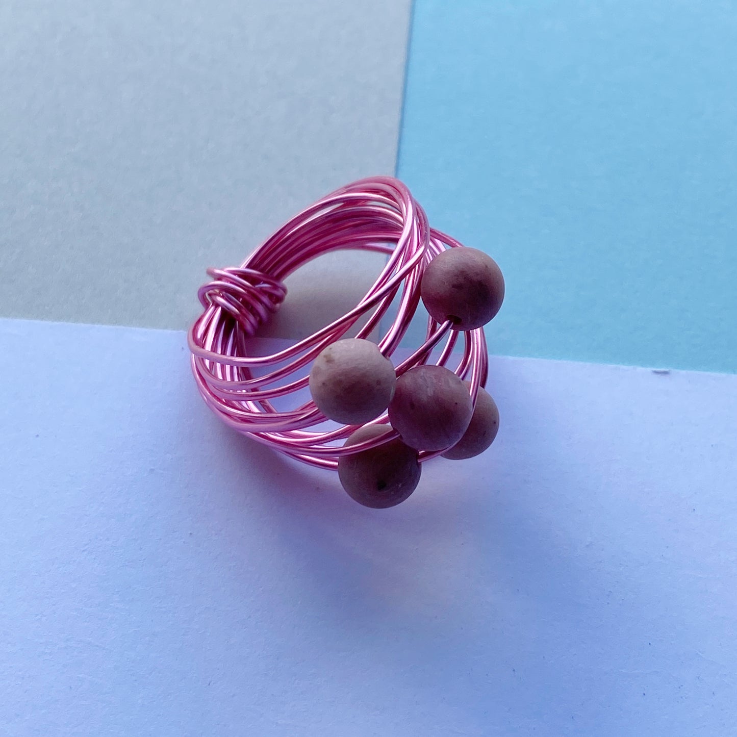 Wire Wrap Rings - reds/purple/pink - Medium - The Argentum Design Co