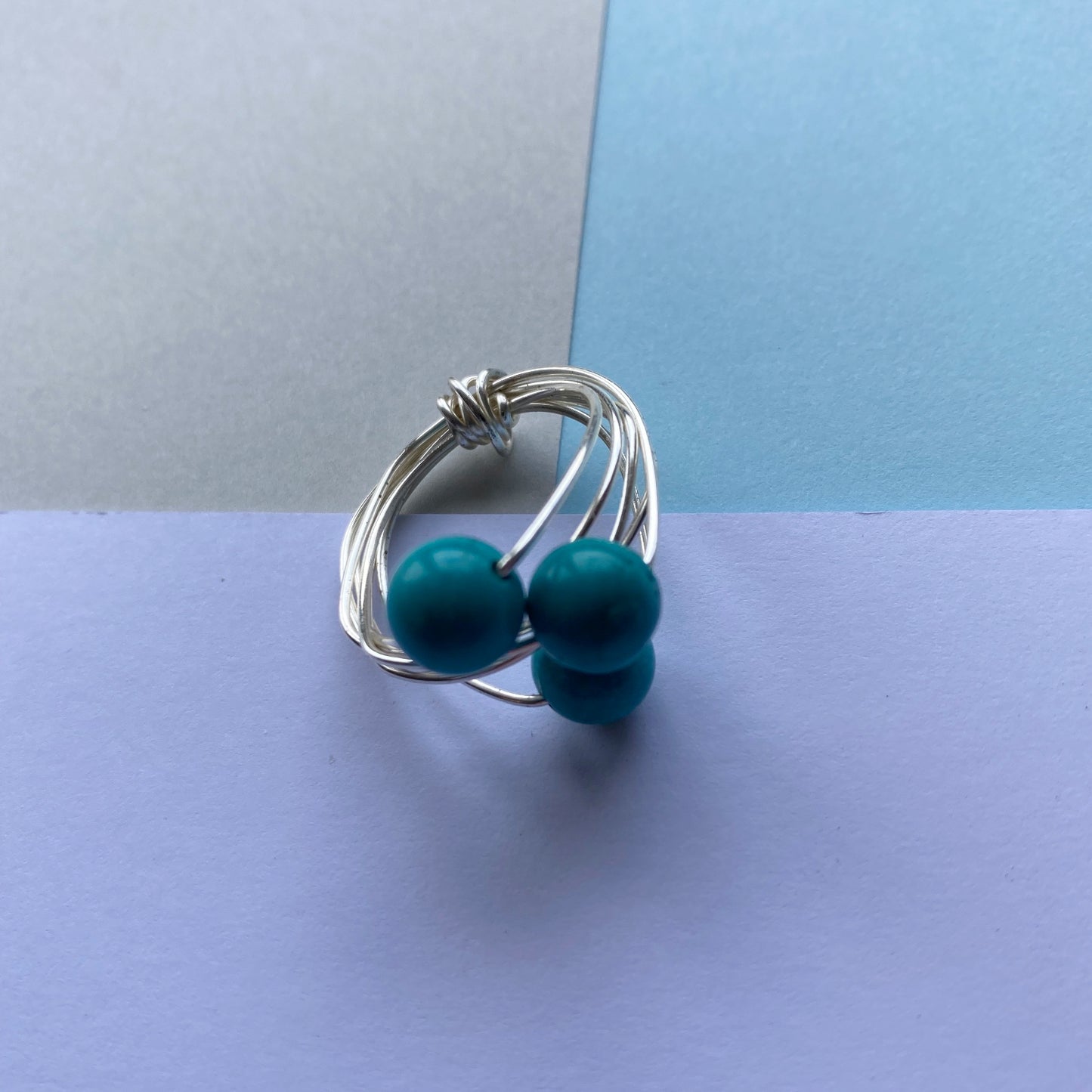 Wire Wrap Rings - silver/neutrals - medium (n-p) - The Argentum Design Co