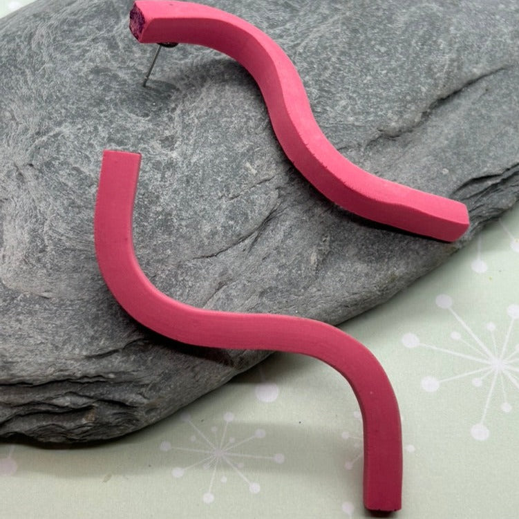 Long Wiggle Ear Studs - The Argentum Design Co