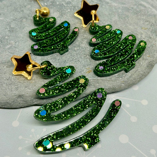 Christmas tree Acrylic Earrings - The Argentum Design Co