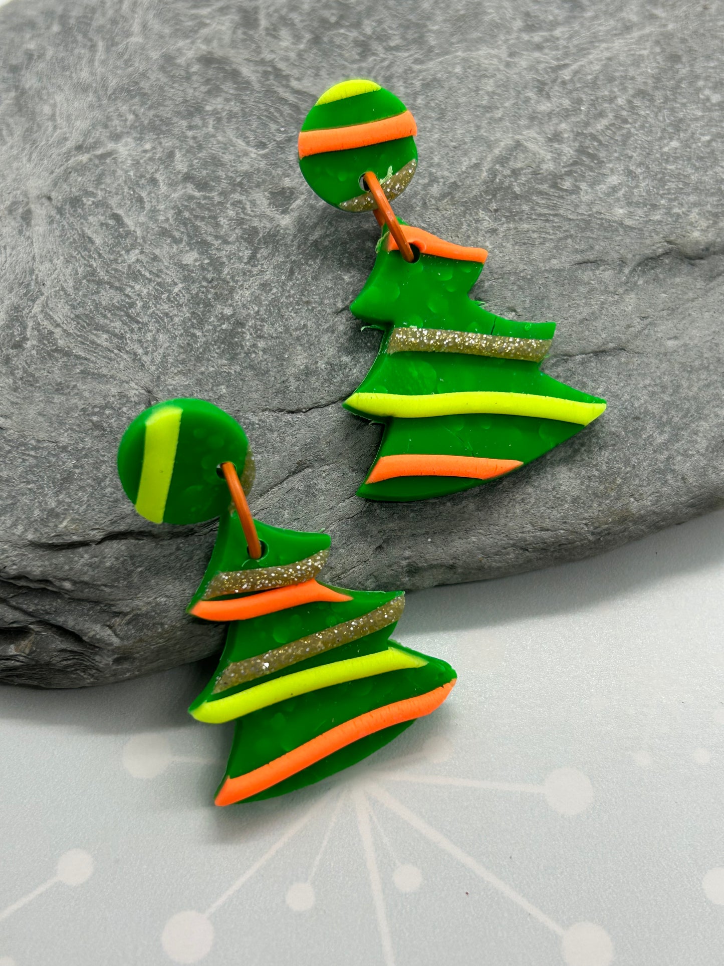 Christmas stripe earrings - The Argentum Design Co