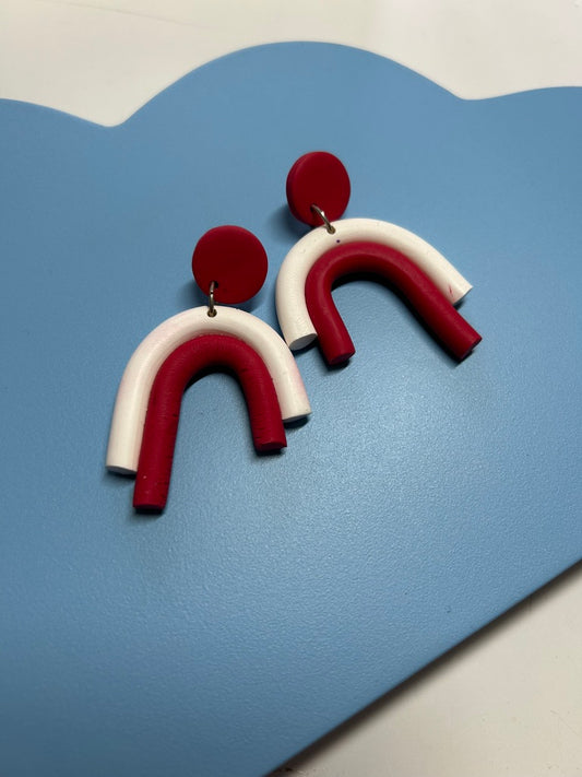 arch earrings red - The Argentum Design Co
