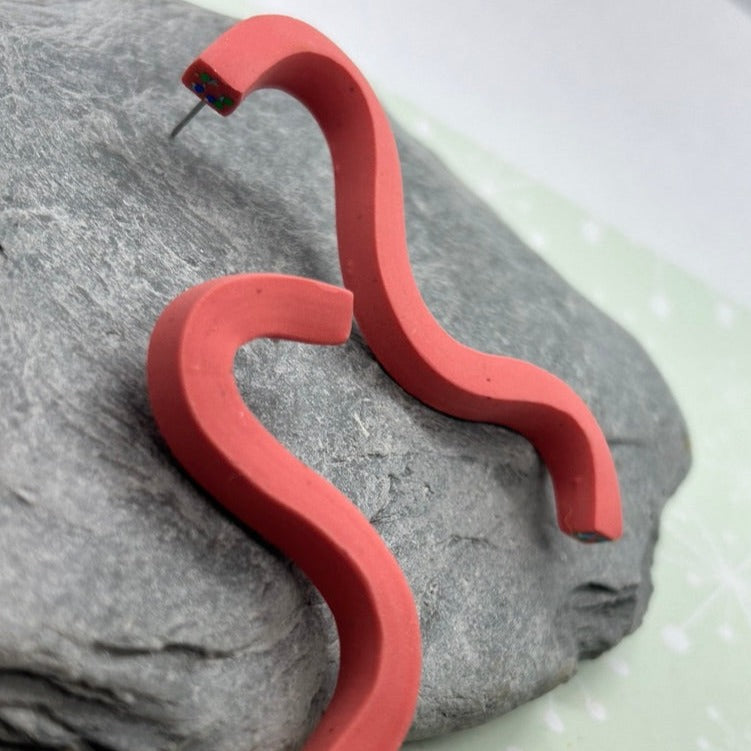 Long Wiggle Ear Studs - The Argentum Design Co
