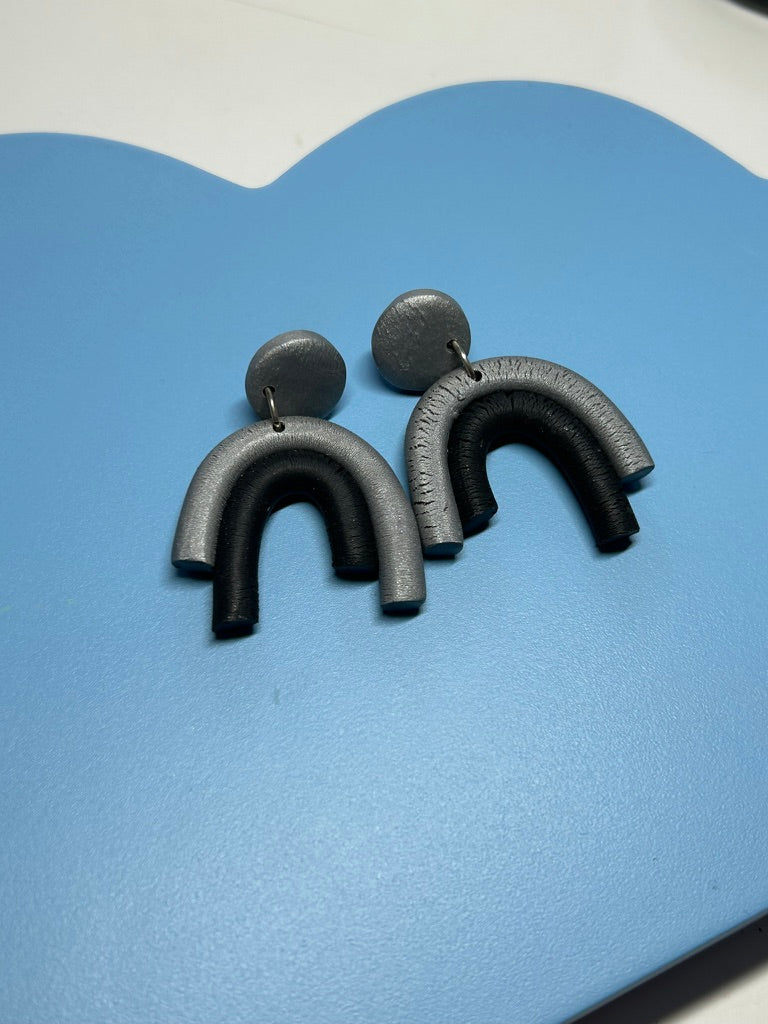 arch earrings black - The Argentum Design Co