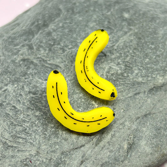 Banana Stud Earrings - The Argentum Design Co