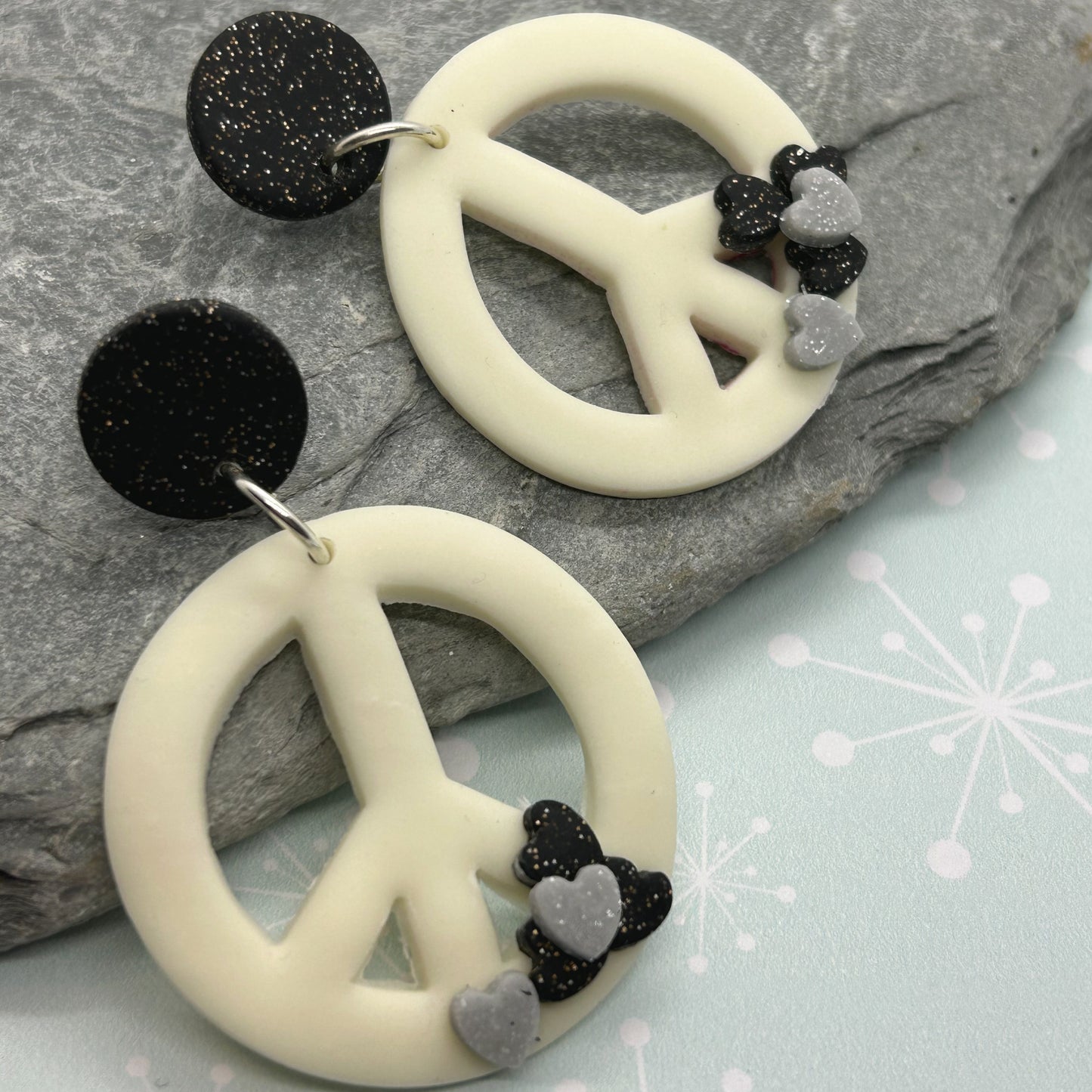 Bruce - peace love and harmony earrings - The Argentum Design Co