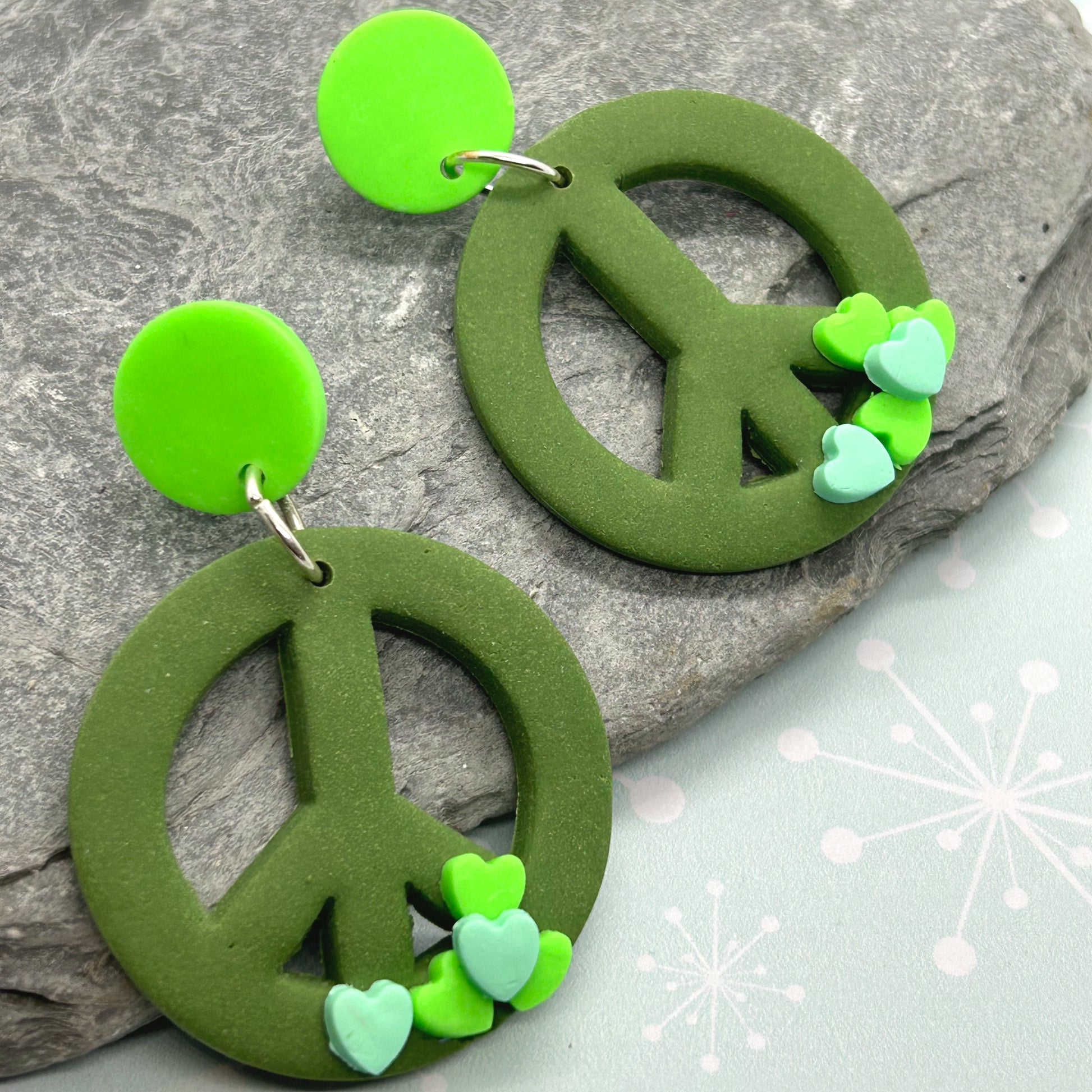 Bruce - peace love and harmony earrings - The Argentum Design Co