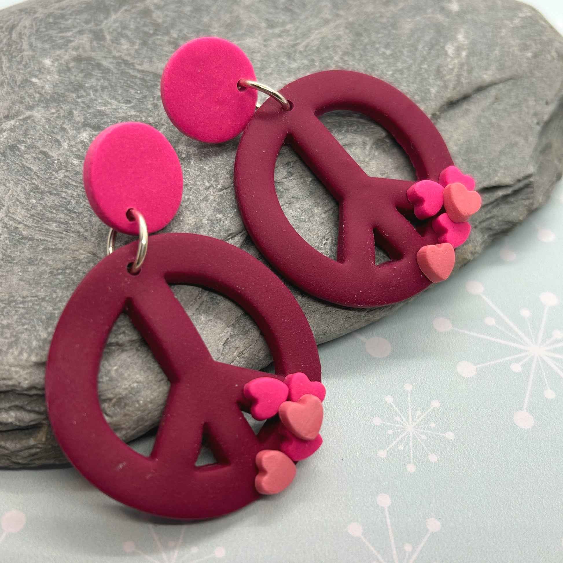 Bruce - peace love and harmony earrings - The Argentum Design Co
