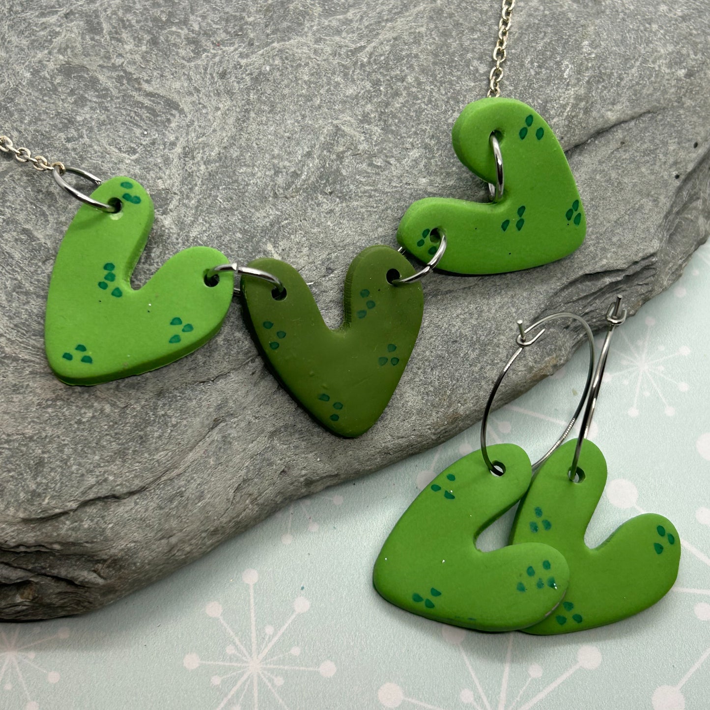 Love heart hoops and necklace gift set - The Argentum Design Co