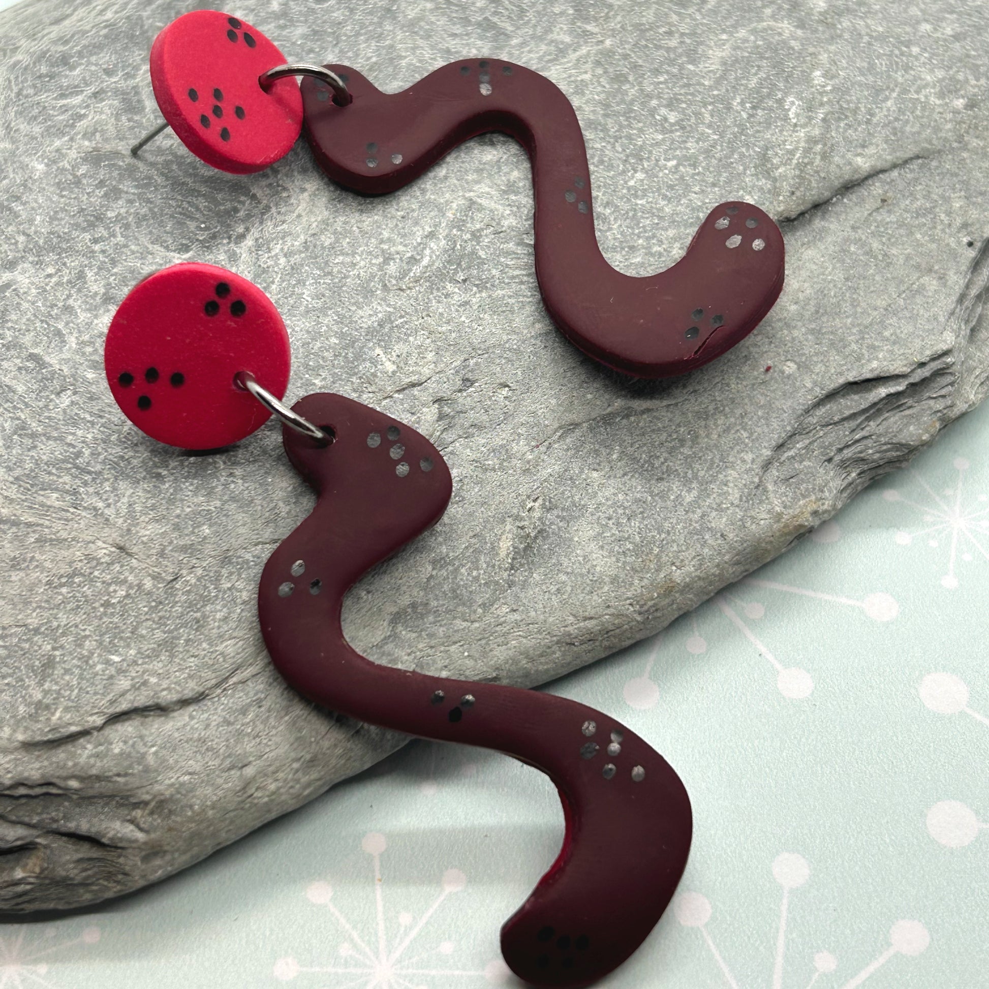 Jelly Snake Stud drop Earrings - The Argentum Design Co