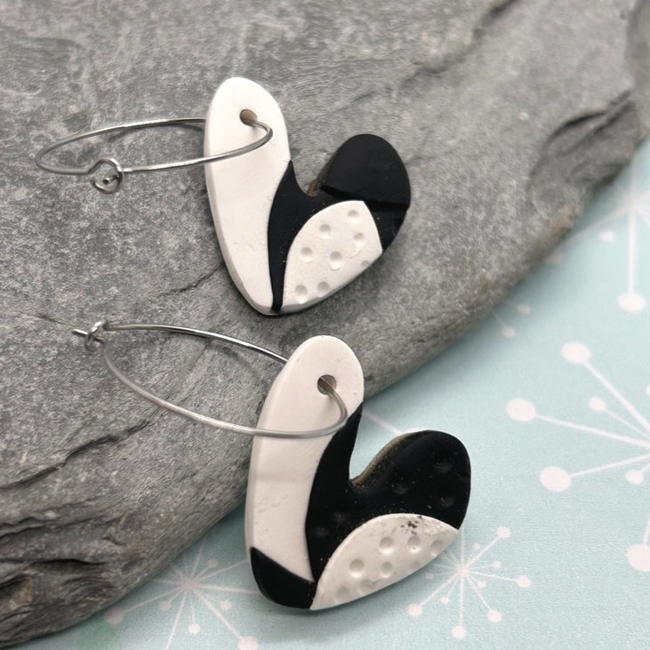 Monochrome black and white earrings - The Argentum Design Co