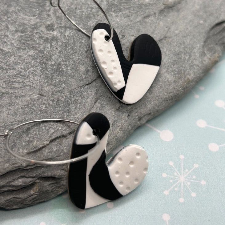 Monochrome black and white earrings - The Argentum Design Co