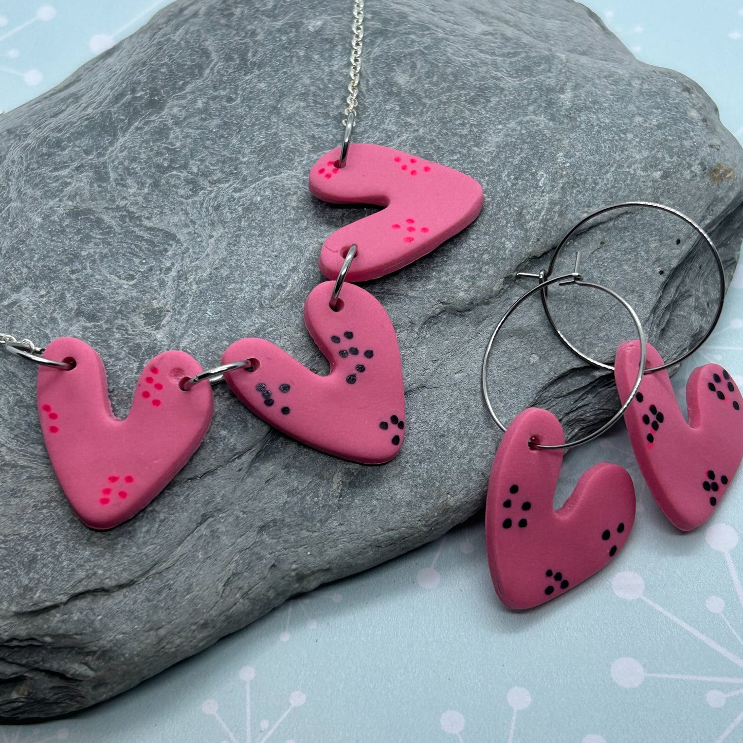 Love heart hoops and necklace gift set - The Argentum Design Co