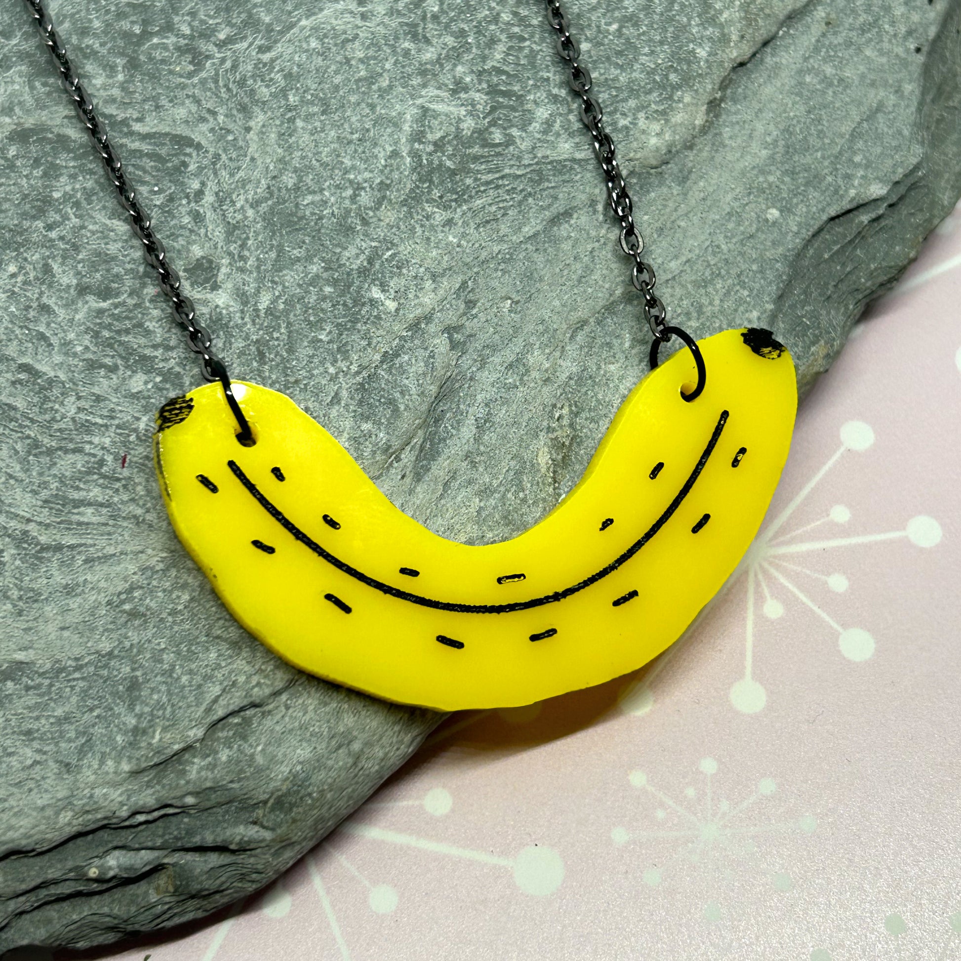Banana Acrylic Necklace - The Argentum Design Co