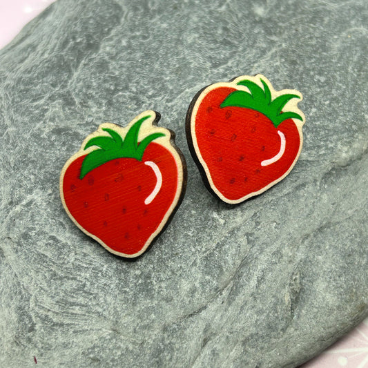 Strawberry Ear Studs - The Argentum Design Co