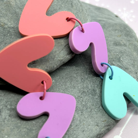 Tumbling Hearts - acrylic - The Argentum Design Co
