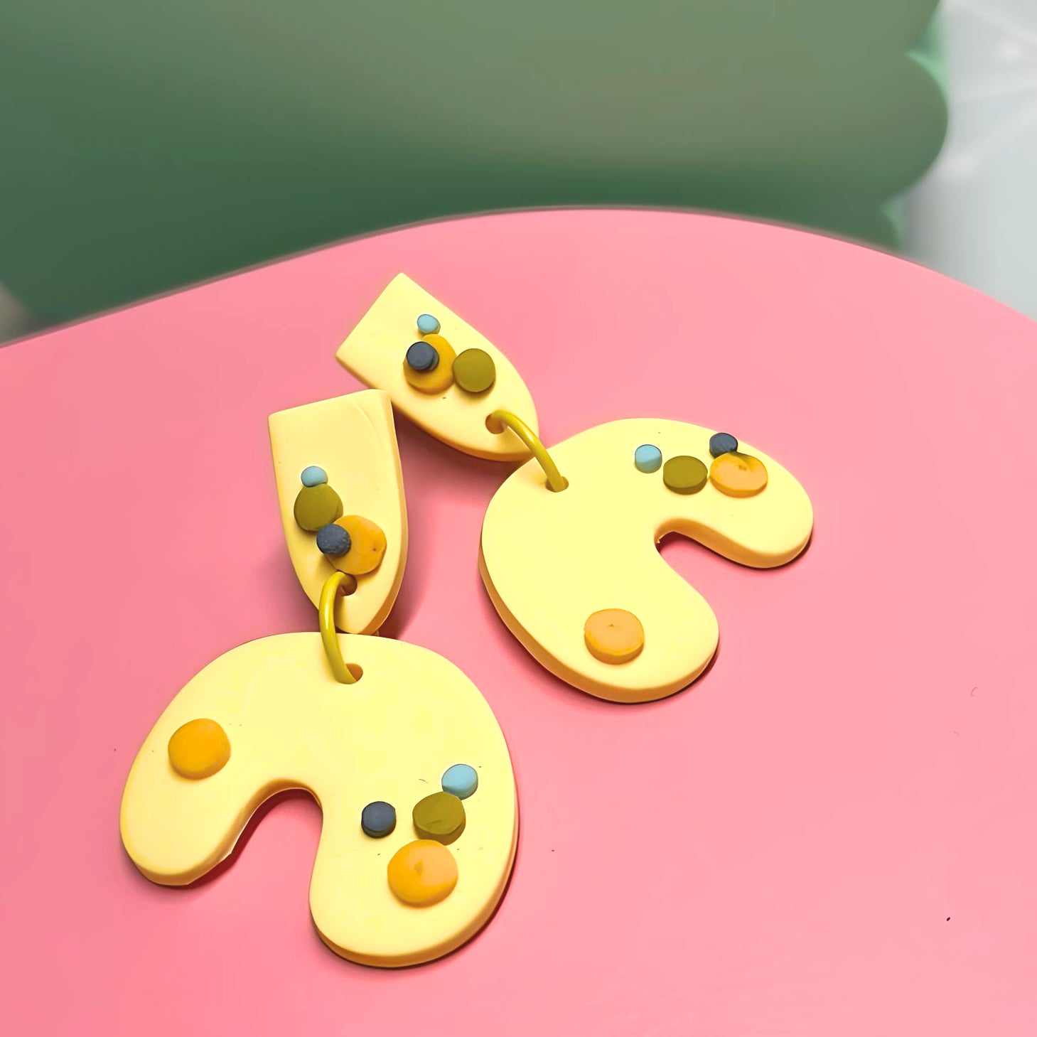 Vi - Clay spotty 3d earrings - The Argentum Design Co