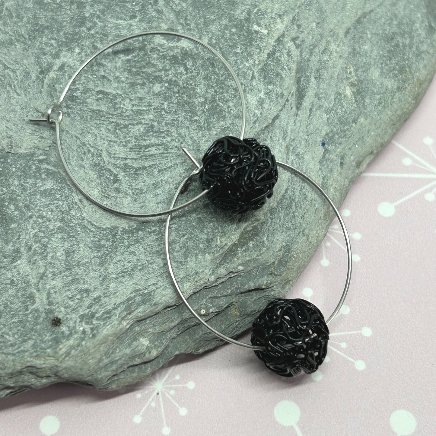You're winding me up - ball hoop earrings - The Argentum Design Co