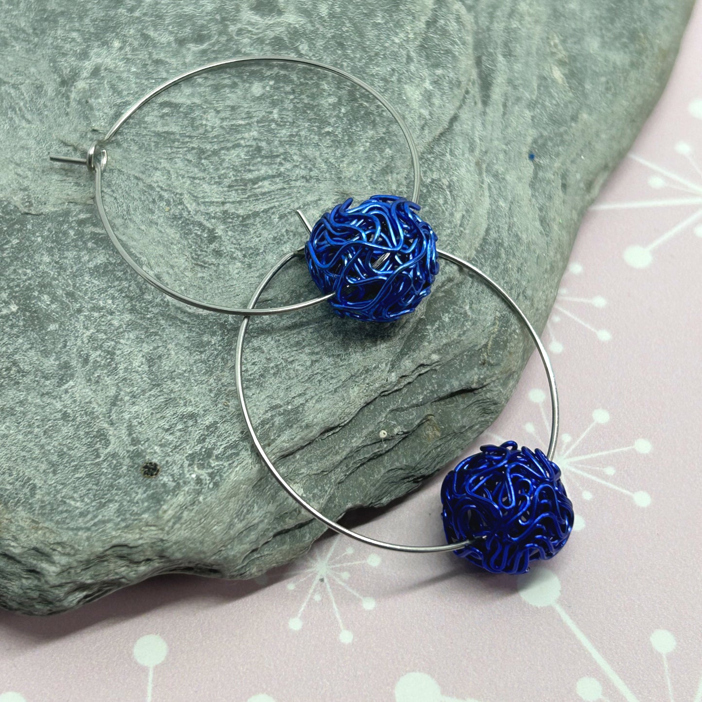 You're winding me up - ball hoop earrings - The Argentum Design Co