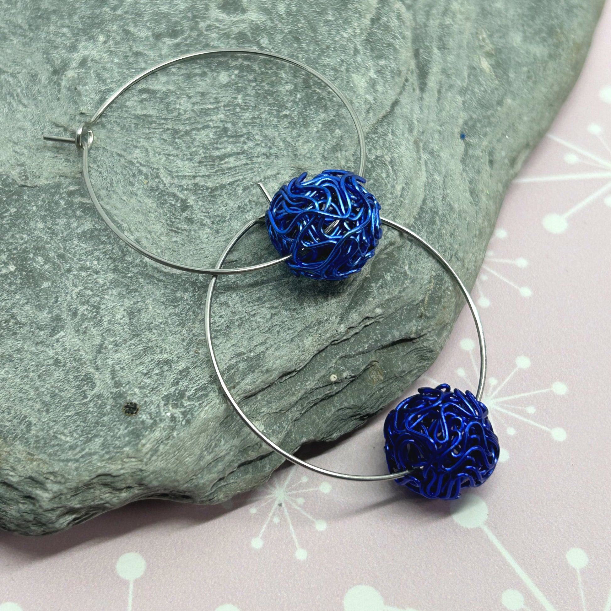 You're winding me up - ball hoop earrings - The Argentum Design Co