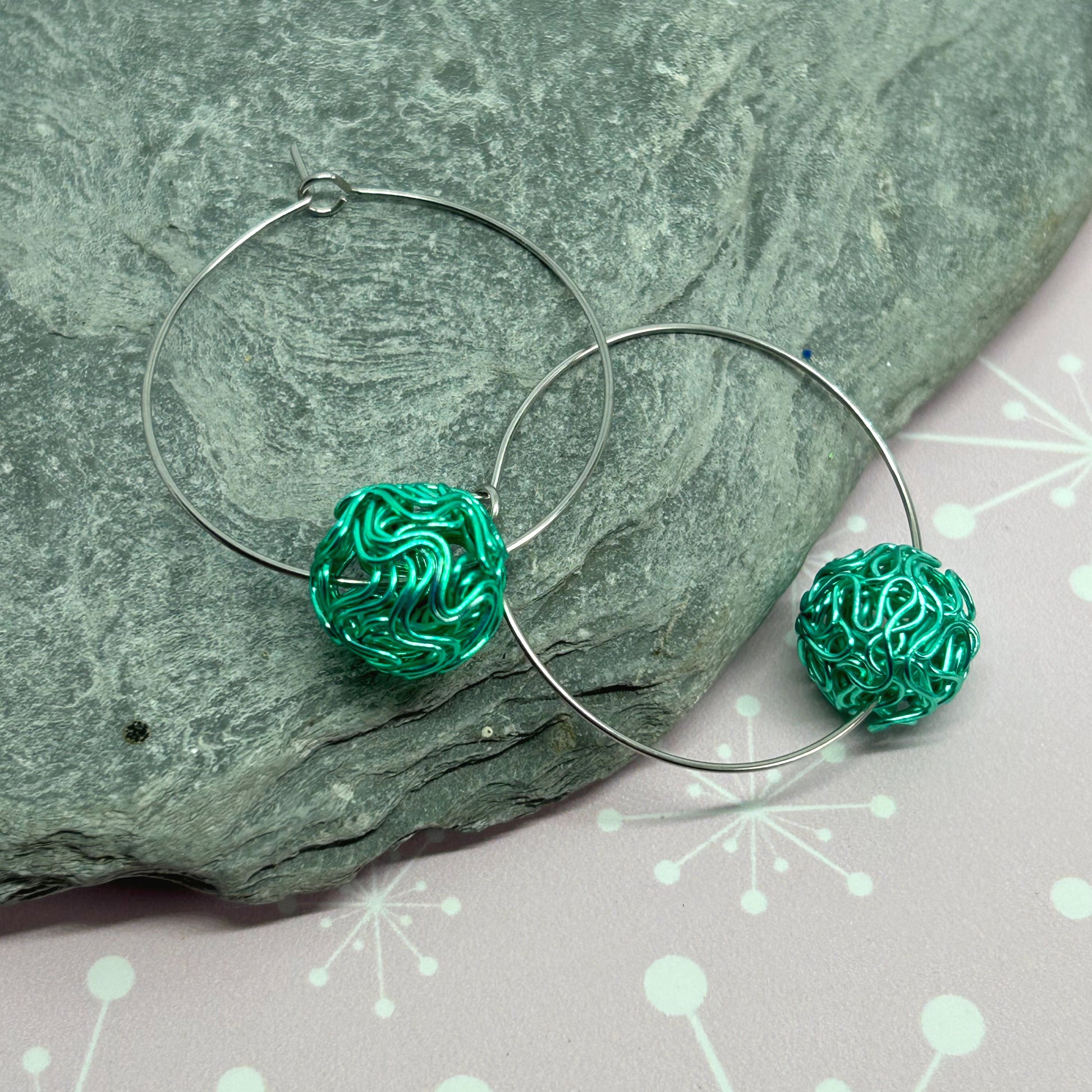 You're winding me up - ball hoop earrings - The Argentum Design Co