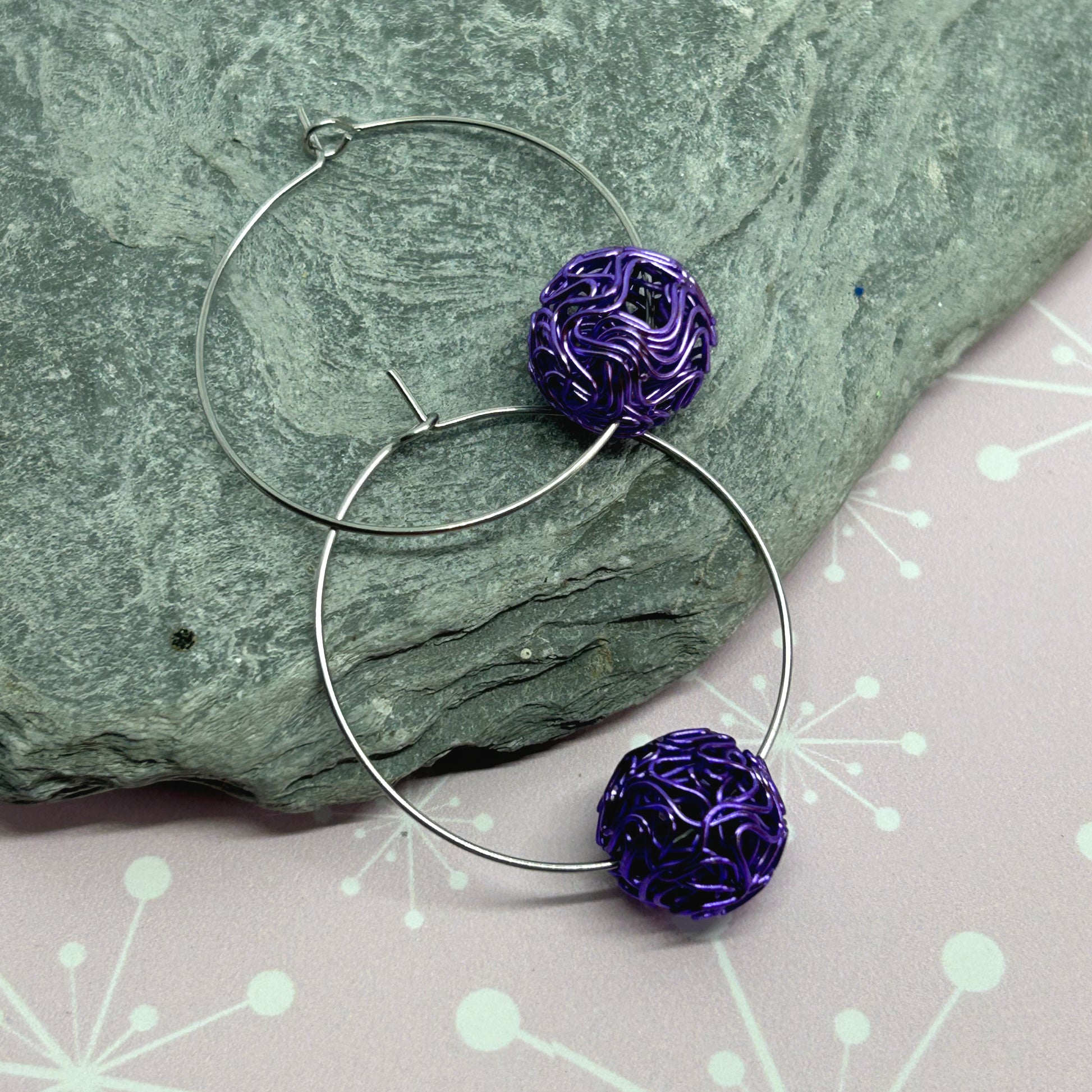 You're winding me up - ball hoop earrings - The Argentum Design Co