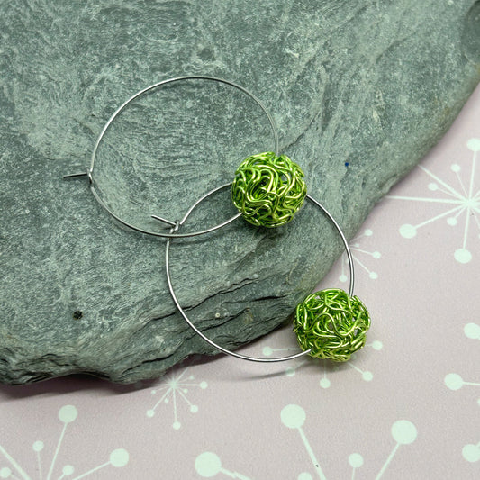 You're winding me up - ball hoop earrings - The Argentum Design Co