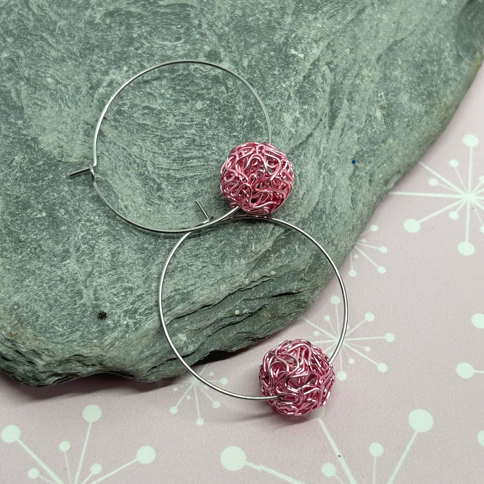 You're winding me up - ball hoop earrings - The Argentum Design Co