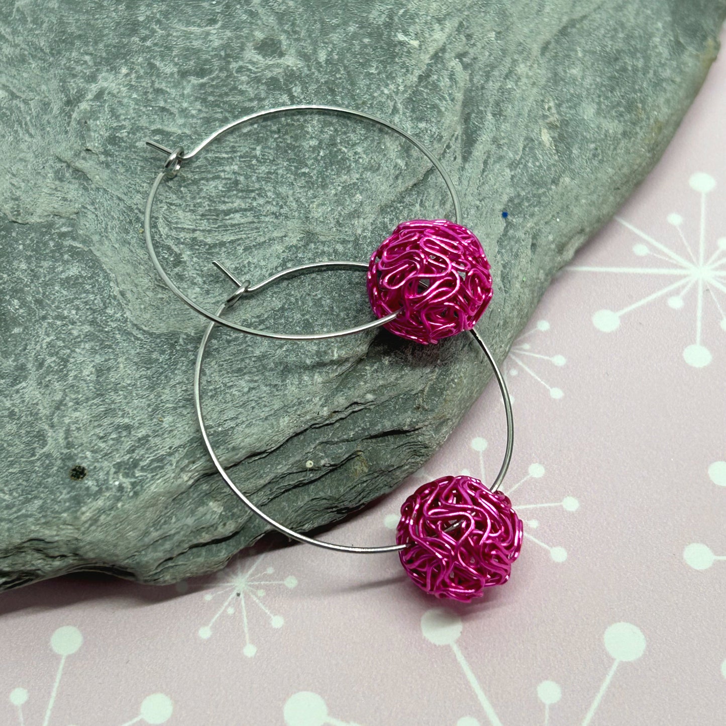 You're winding me up - ball hoop earrings - The Argentum Design Co