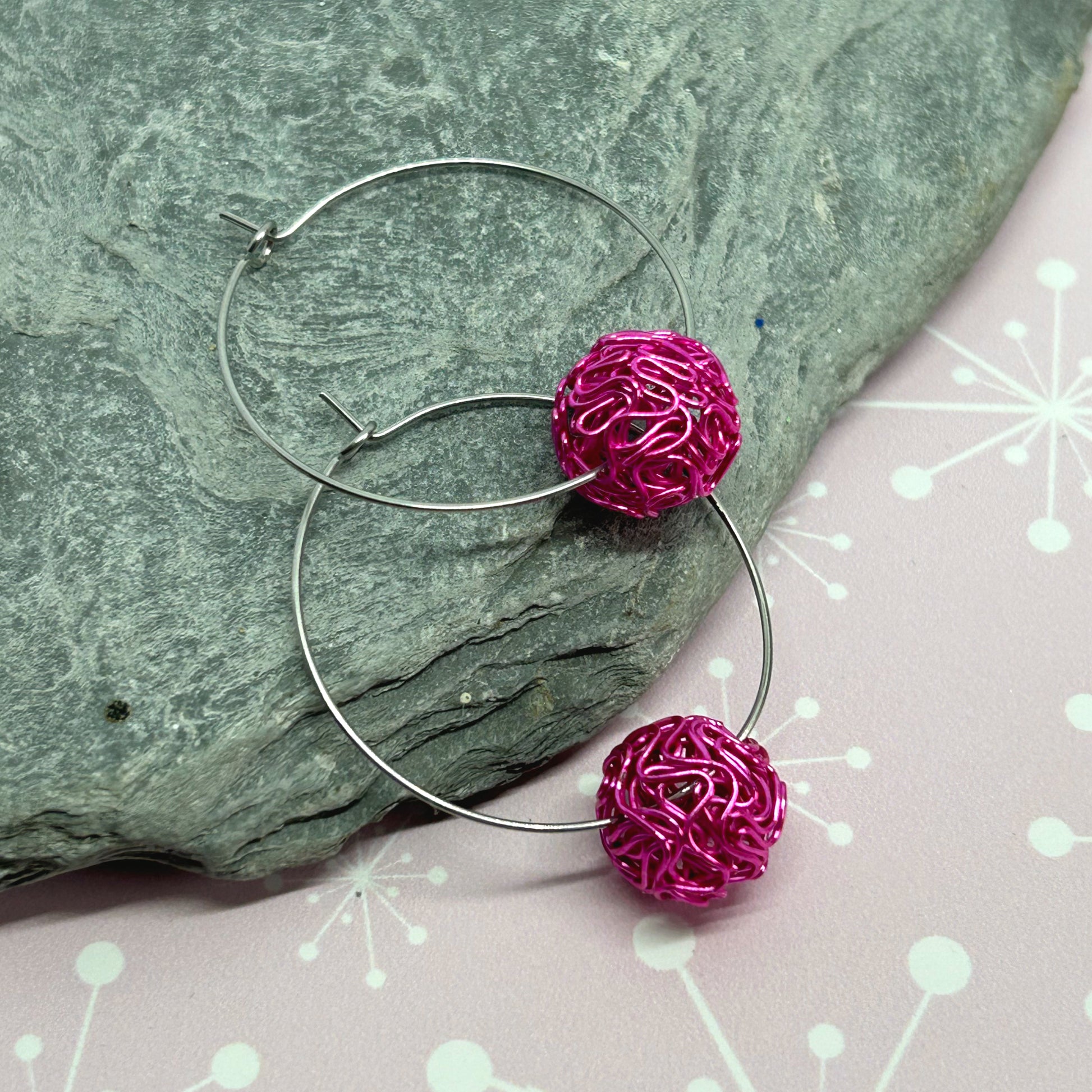 You're winding me up - ball hoop earrings - The Argentum Design Co
